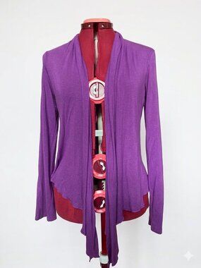 V&X - Purple Open-Front Draped Cardigan Sweater – Size M/L